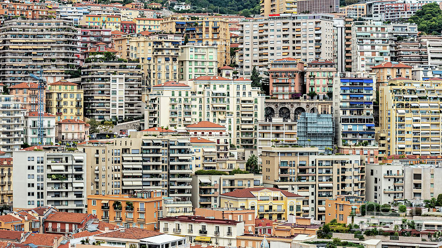 Buildings on the hill in Monte Carlo. Photograph by Marek Poplawski