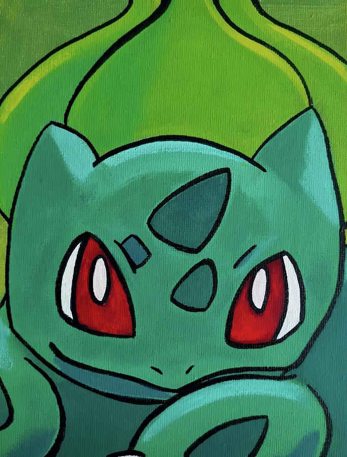 bulbasaur painting!! first gouache painting in over a year lol - #arti