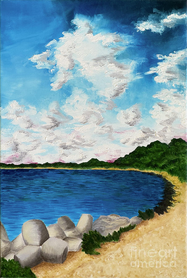 Bulgarian Serenity - Oil Painting of Black Seas Tranquil Shore Painting by Djurdjina Jovanovic Bulgarian Serenity - Oil Painting of Black Seas Tranquil Shore Painting by Djurdjina Jovanovic