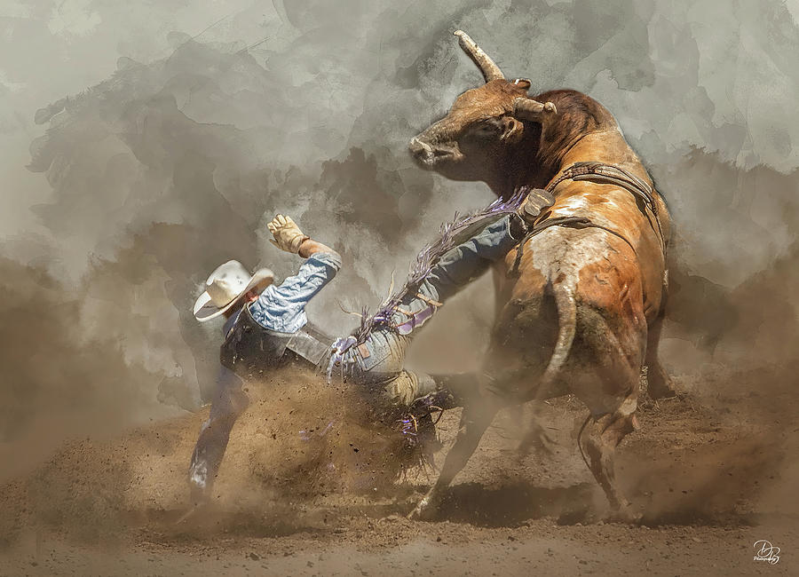 Bull 1 - Cowboy 0 Photograph by Debra Boucher