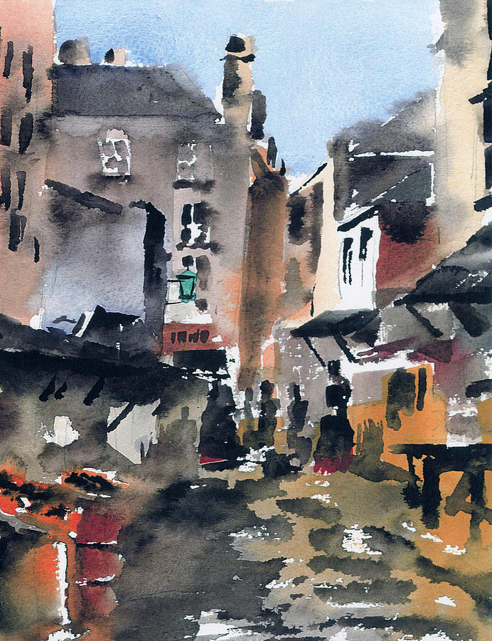 Bull Alley in the Dublin Liberties Painting by Val Byrne
