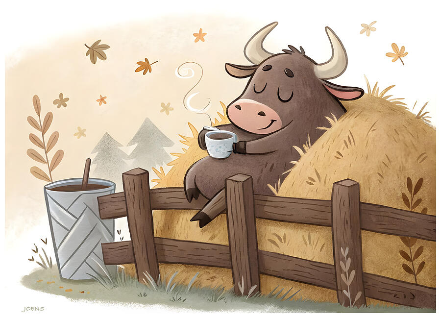 Whimsical Digital Art - Bull Dozer by Greg Joens Whimsical Digital Art - Bull Dozer by Greg Joens