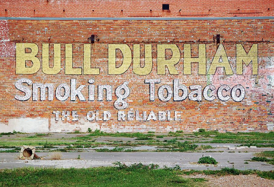Bull Durham Smoking Tobacco Retro Fifties Vintage Americana Painted Wall Advertisement Photograph by Shawn OBrien