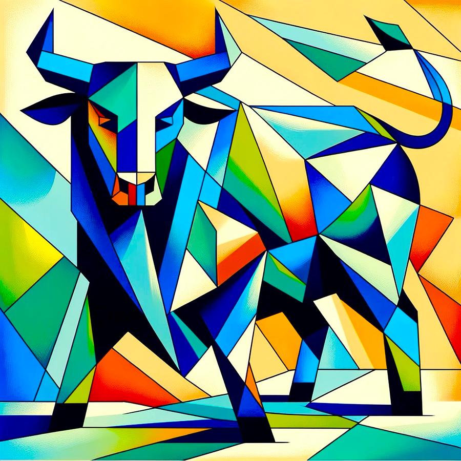 Bull Painting by Emeka Okoro