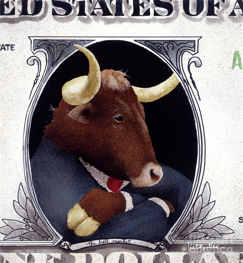 Bull Painting - Bull Market... by Will Bullas