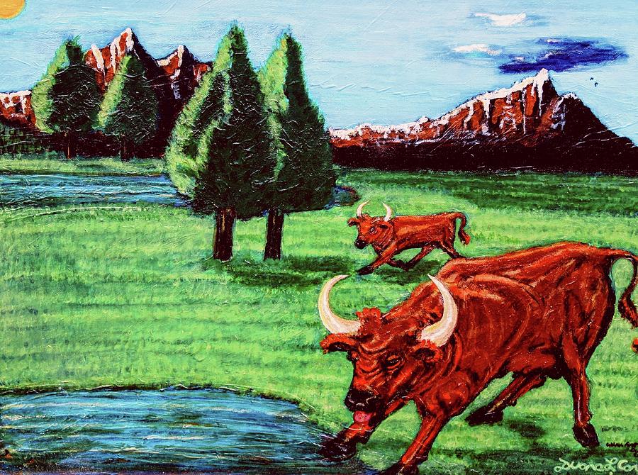 Bull Montana  Painting by Duane Corey
