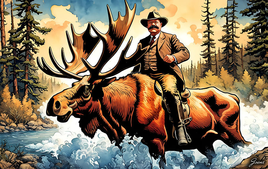 Bull Moose Party Digital Art by Greg Joens