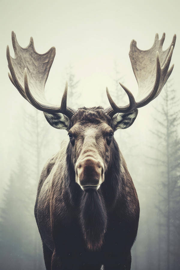 Bull Moose Vintage photo style Digital Art by John Cassella - Fine Art ...