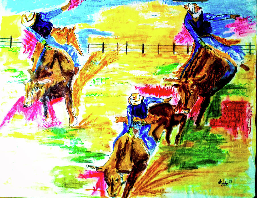 Bull Rider Ballet Painting by GARY Haddan - Fine Art America