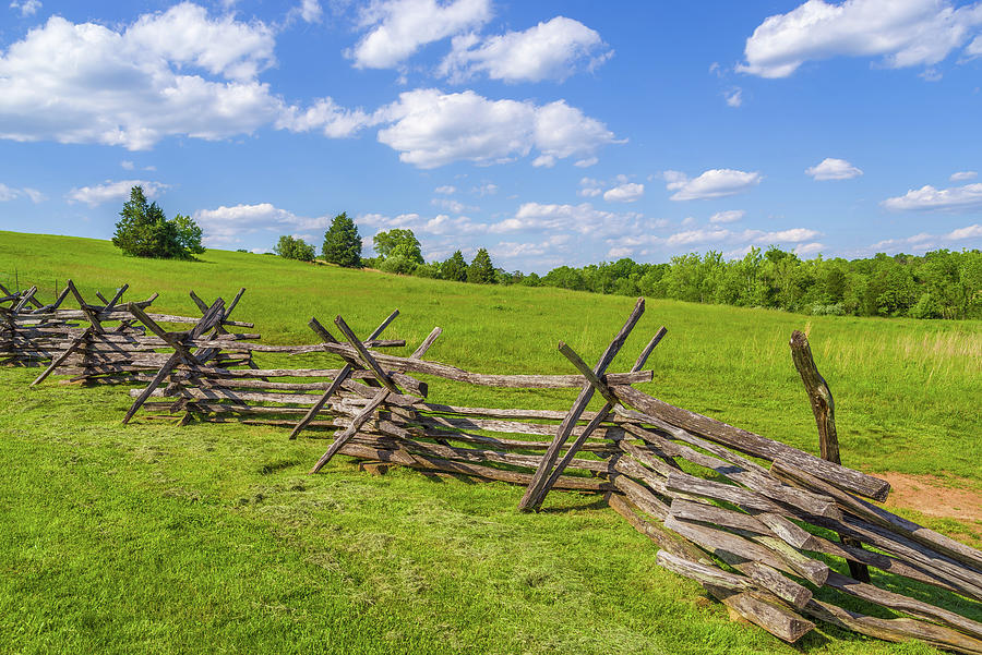 Bull Run Civil War Battlefield Fence Photograph by Scott McGuire