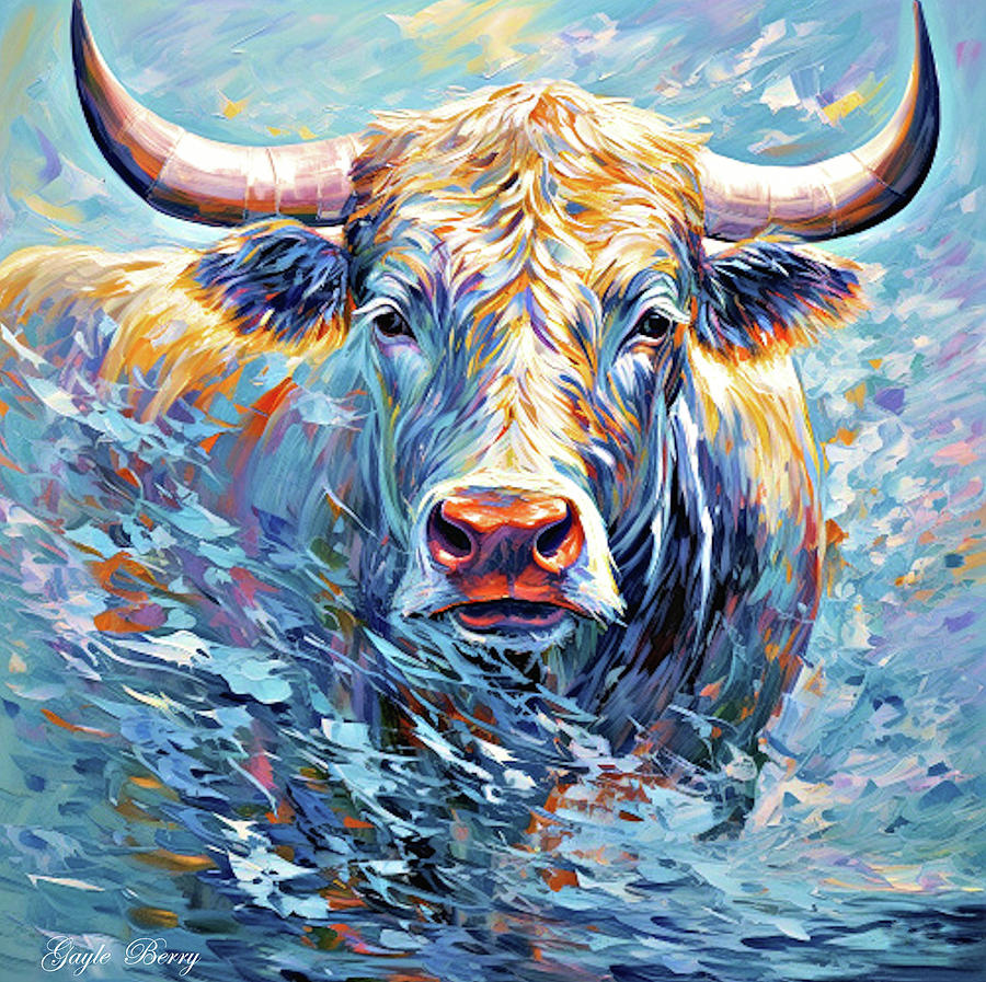 Pattern Digital Art - Bull Splash by Gayle Berry