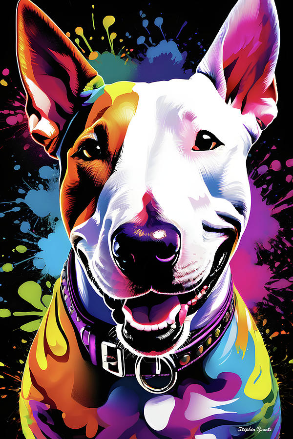 Bull Terrier Digital Art by Stephen Younts
