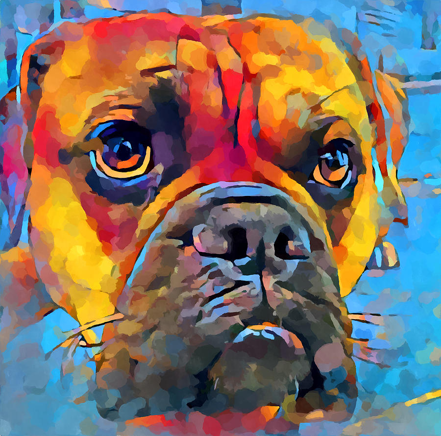 Bulldog 7 Painting by Chris Butler