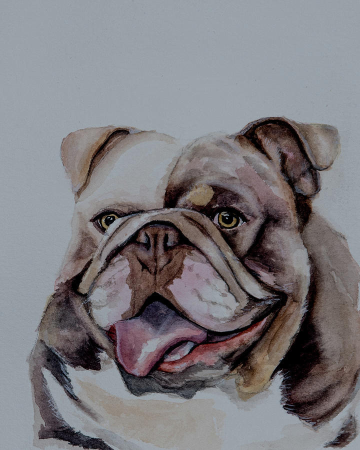 Bulldog Painting by Nicole Strange