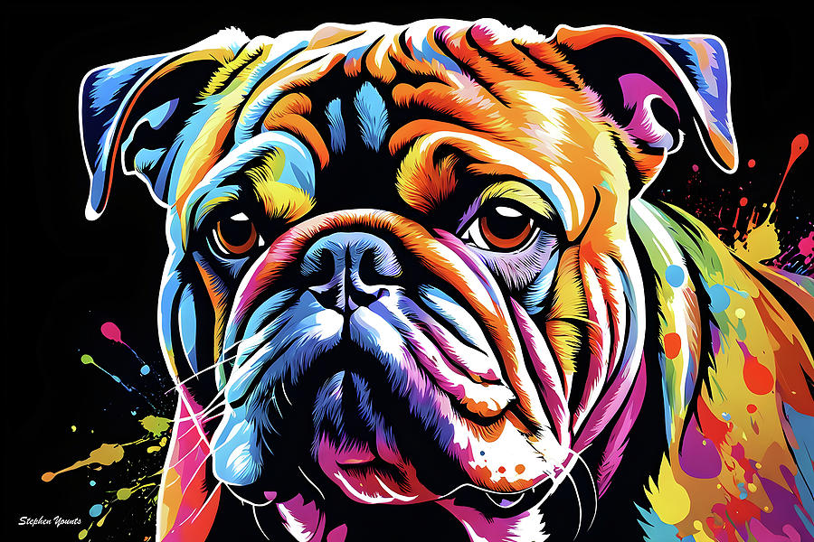 Bulldog Digital Art by Stephen Younts