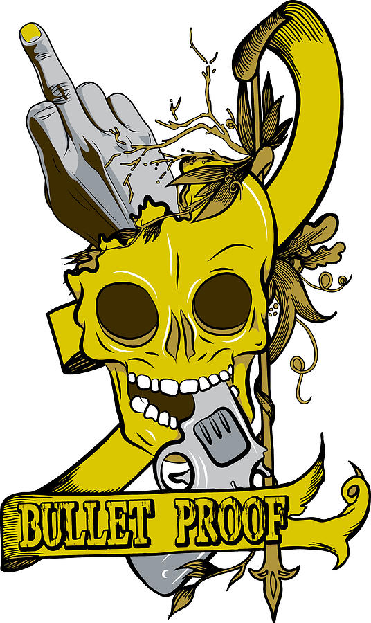 Bullet Proof Skull Digital Art by Jacob Zelazny