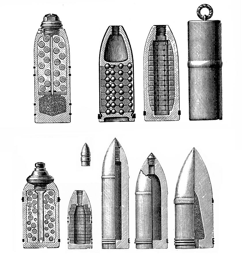 Bullets and projectiles Drawing by Nastasic