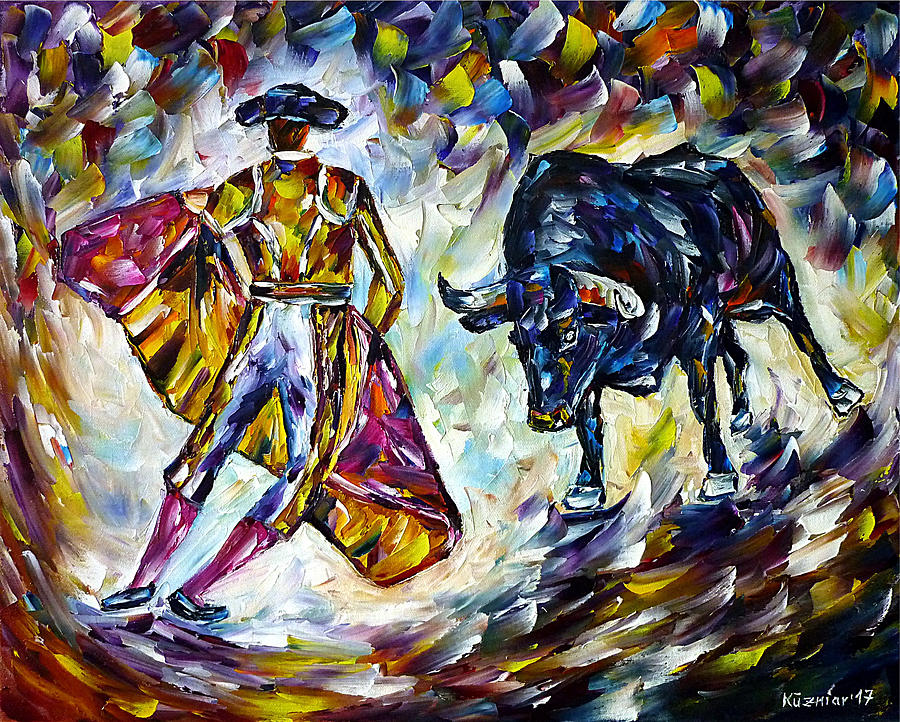 Bullfight Painting by Mirek Kuzniar