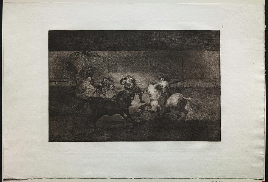 Bullfights The Death Of Pepe Illo  3rd Composition 1816, Printed 1876 Francisco De Goya Painting