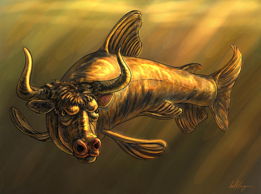 Catfish Digital Art - Bullhead by David Burgess