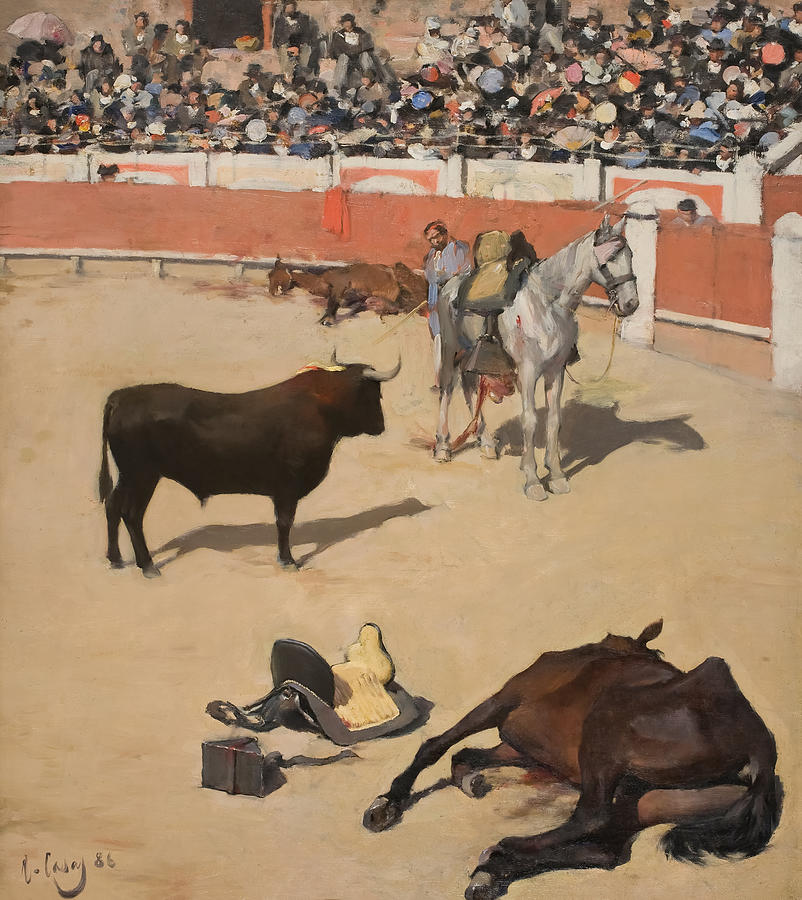 Abstract Painting - Bulls and Dead Horses by Ramon Casas