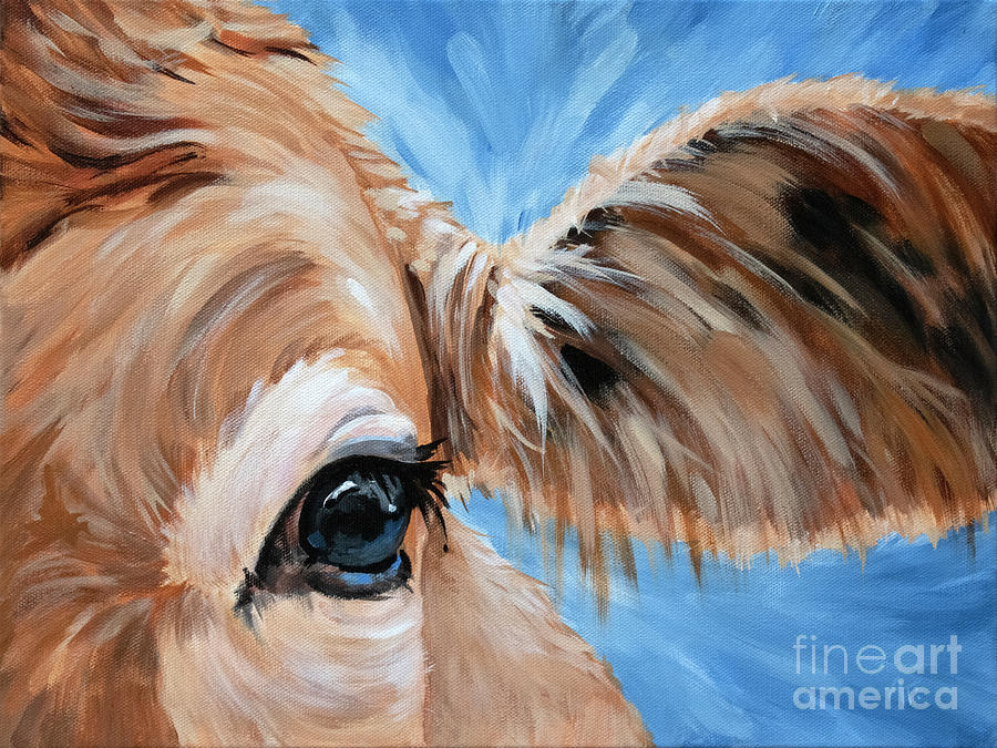 Bulls Eye - Cow Painting Painting by Annie Troe