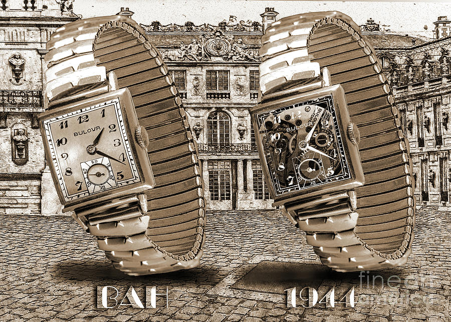 Bulova Bah 17 Jewel Mens Wrist Watch - Sepia Digital Art by Anthony Ellis