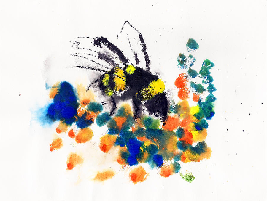Bumble Bee 2 Painting by Asha Sudhaker Shenoy