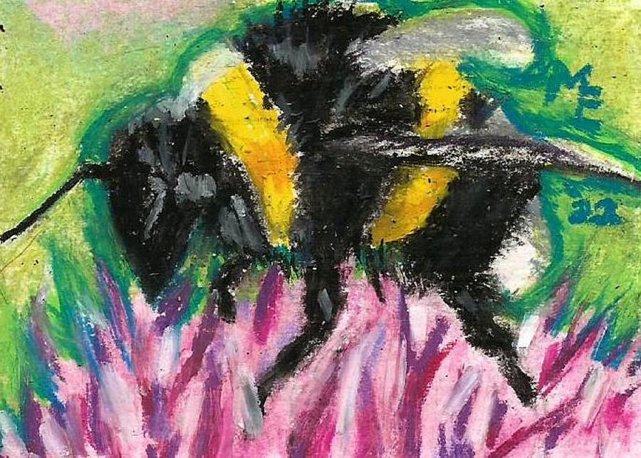 Insects Painting - Bumble Bee On Flower by Monica Resinger