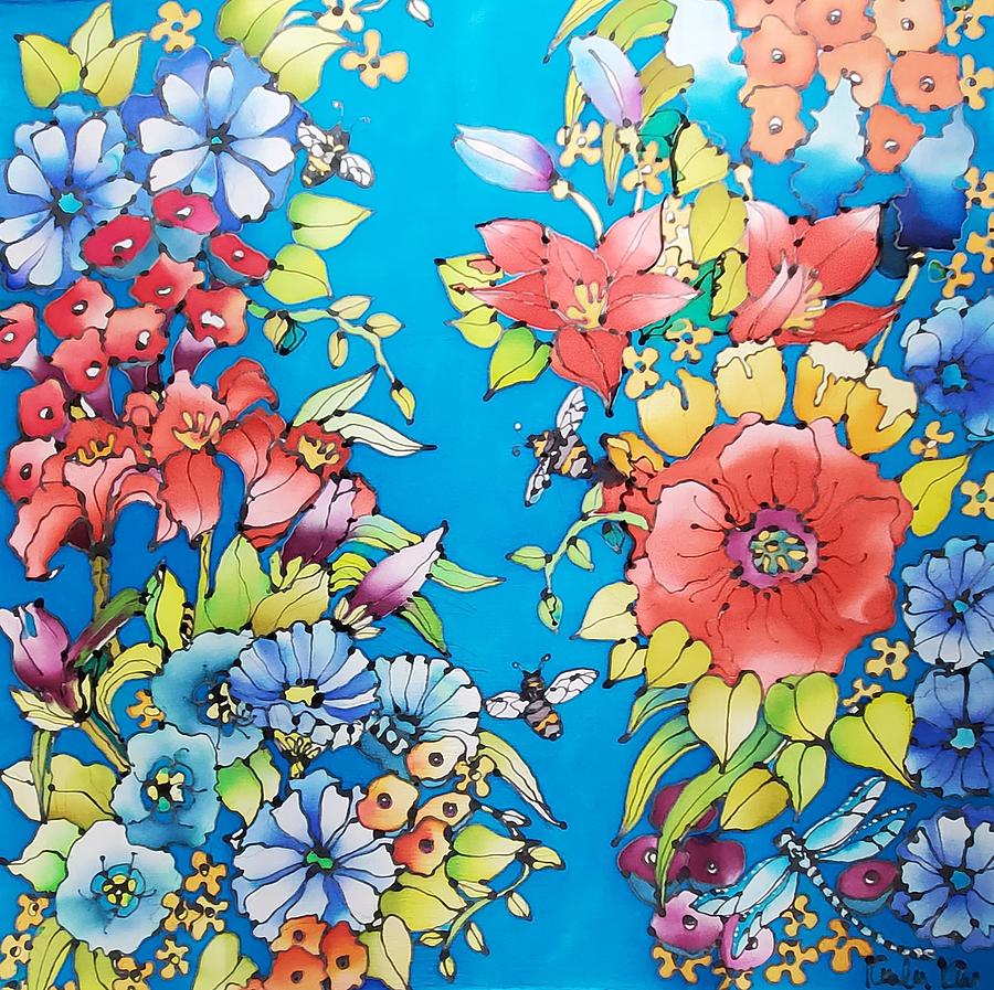 Bumblebee Garden Tapestry - Textile by Karla Kay Benjamin