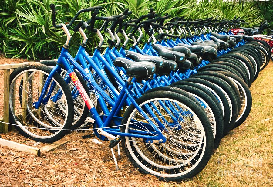 Bunch Of Blue Bicycles Photograph by Mel Steinhauer