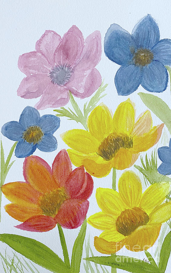 Bunch of Flowers Painting by Lisa Neuman