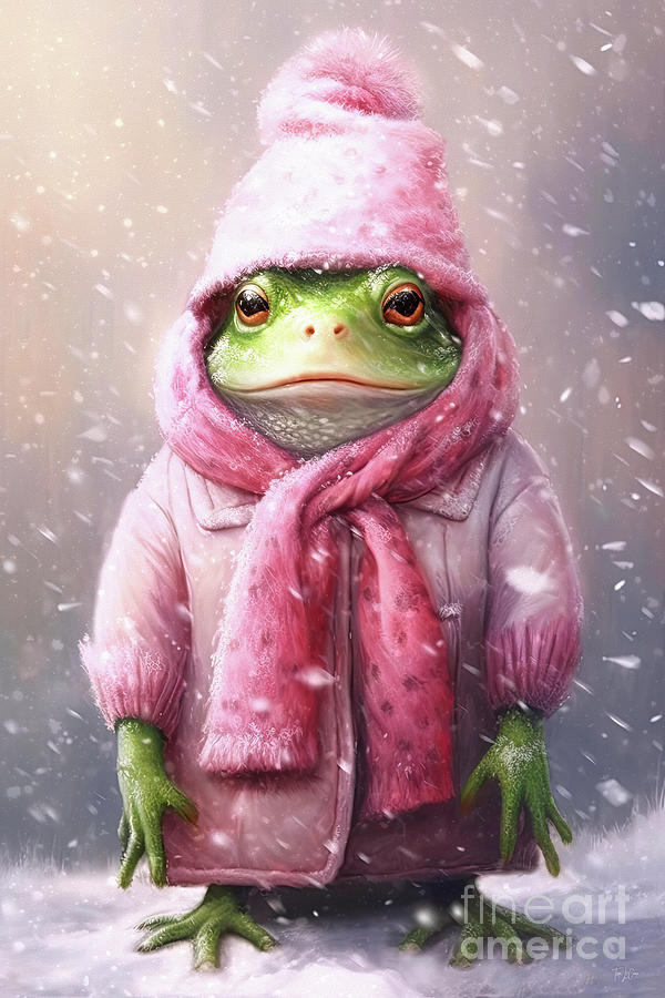 Bundled Up In Pink Painting by Tina LeCour