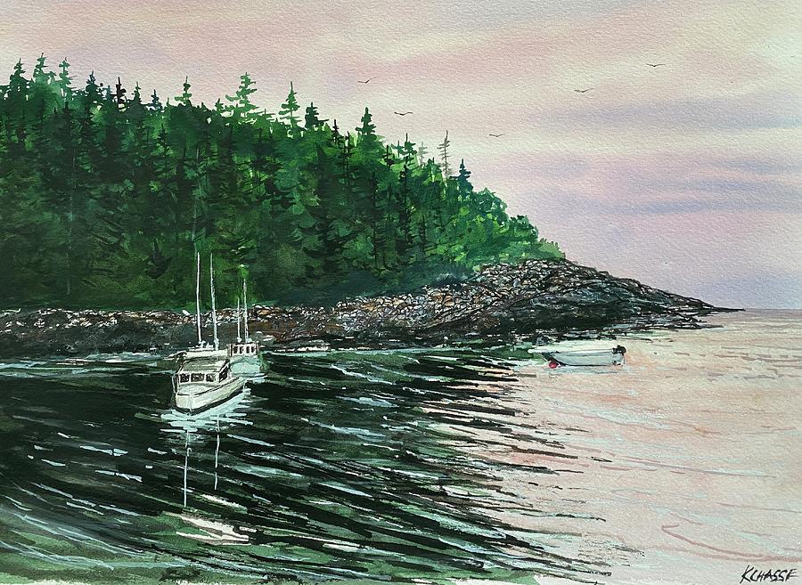 Bunker Harbor, Acadia Maine Painting by Kellie Chasse