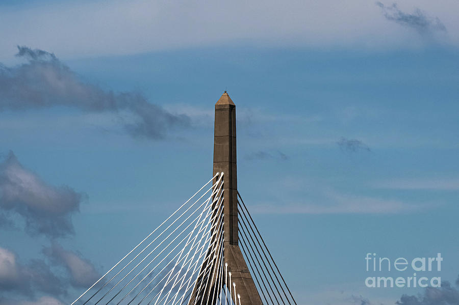 Bunker Hill Memorial Bridge Lines and Angles One Photograph by Bob Phillips