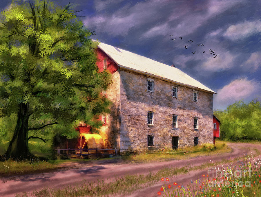 Bunker Hill Mill Digital Art by Lois Bryan