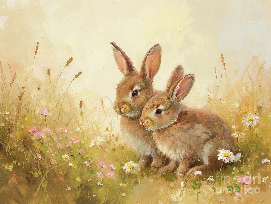 Bunnies In Love Painting