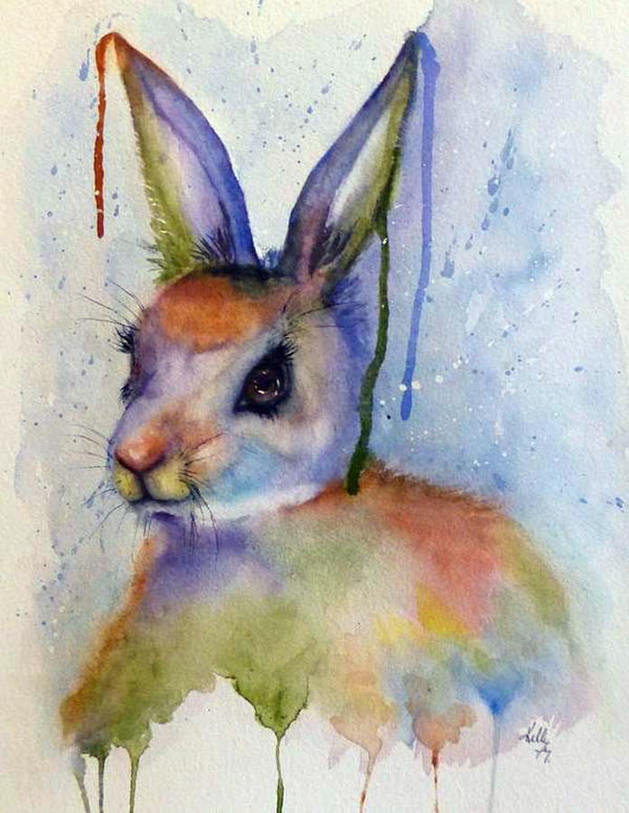 Bunny all Colored Painting by Kelly Mills