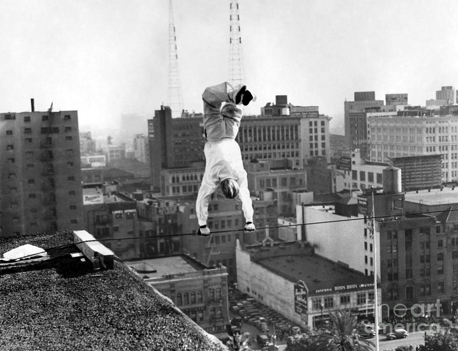 Bunny Dryden Highwire Act Los Angeles 1936  Photograph by Sad Hill - Bizarre Los Angeles Archive