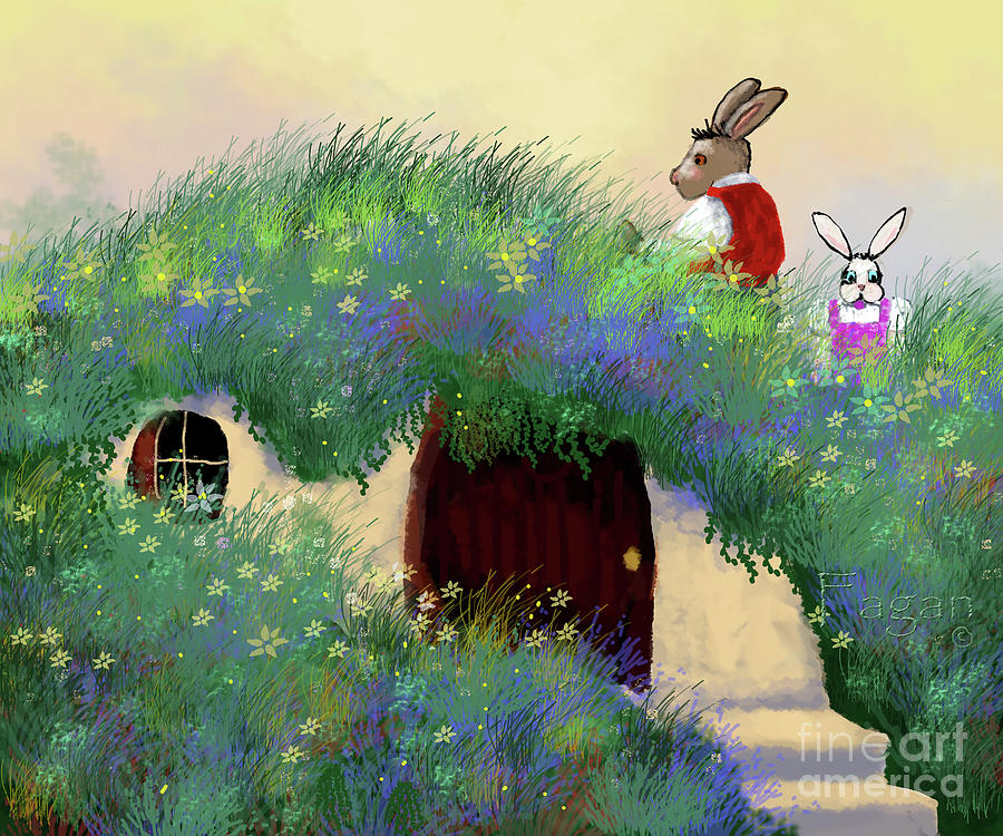 Bunny Hill Digital Art by Beverly Fagan Gilbertson - Pixels