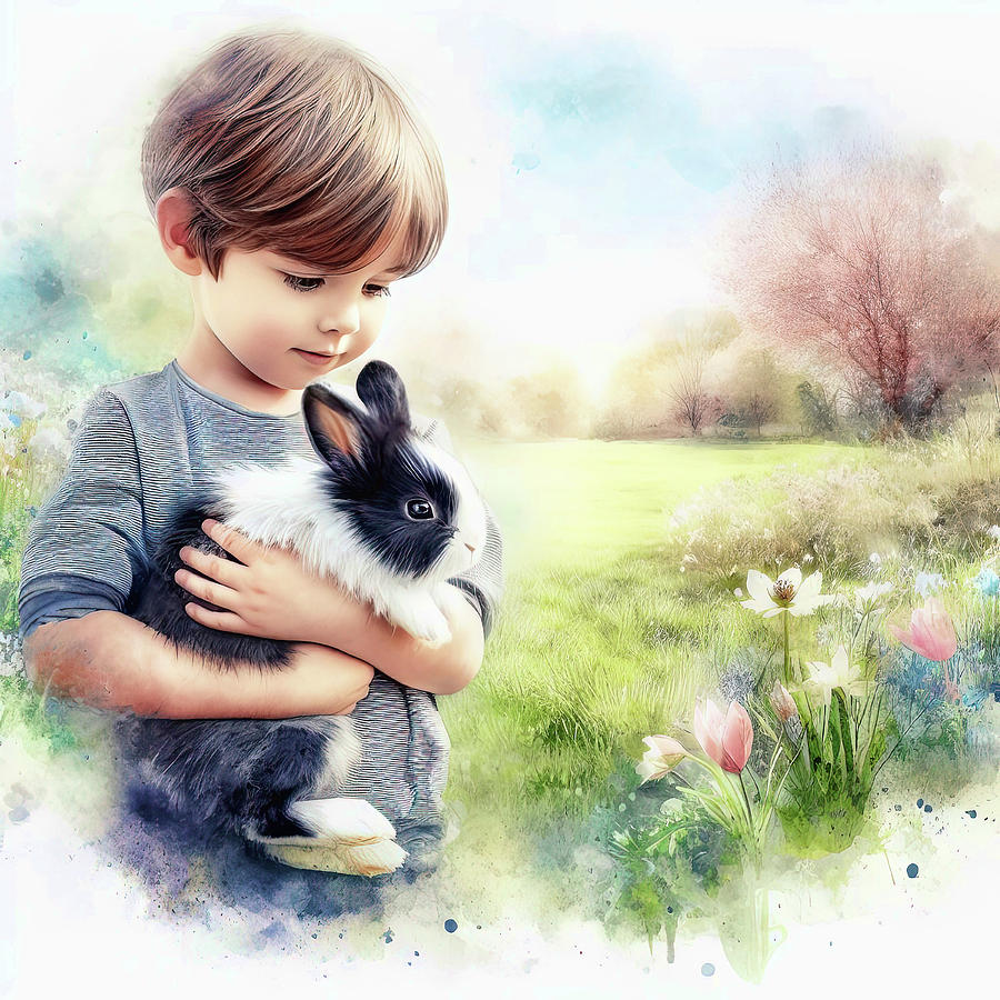 Bunny Love Digital Art by HH Photography of Florida