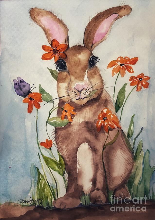 Bunny Love Painting by Marcia Breznay