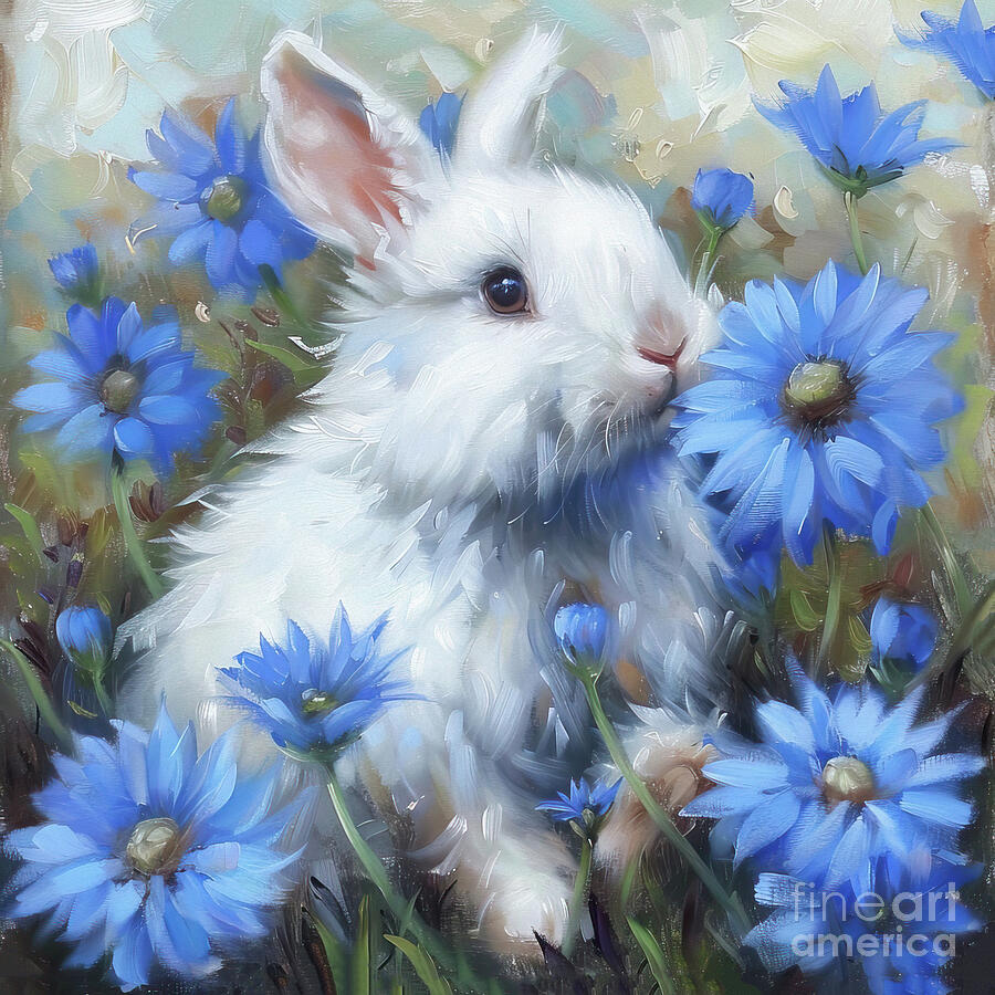 Bunny Sniff Painting by Tina LeCour Bunny Sniff Painting by Tina LeCour