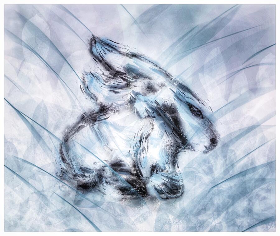 Abstract Digital Art - Bunny  by Stephania Parent