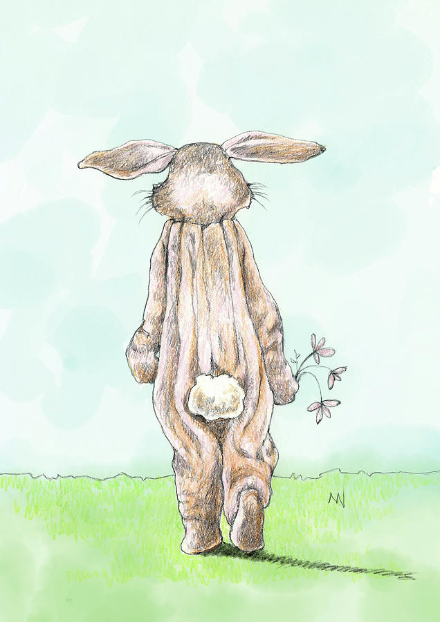 Bunny Suit Mixed Media by AnneMarie Welsh