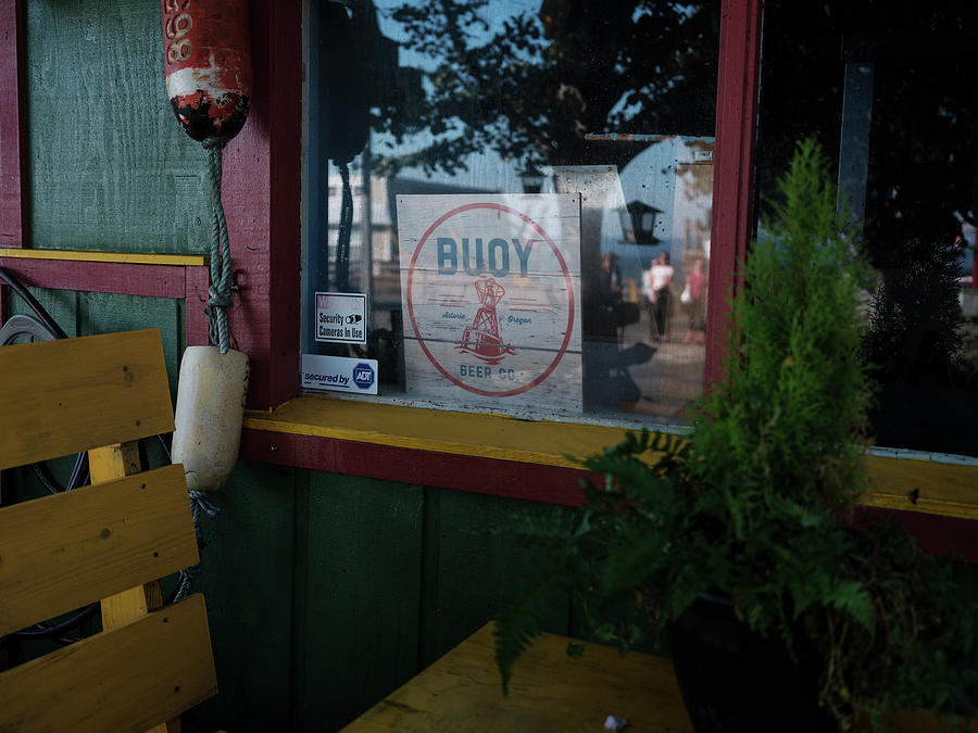 Astoria Oregon Photograph - Buoy Beer Co Sign In Astoria Oregon by Doug Ash