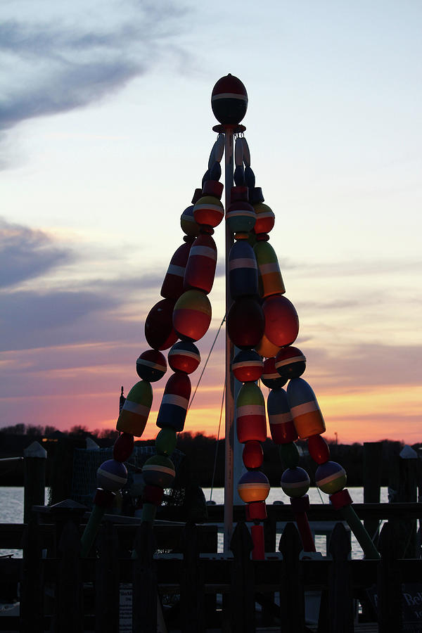 Buoy Christmas Tree At Sundown Photograph by Cynthia Guinn