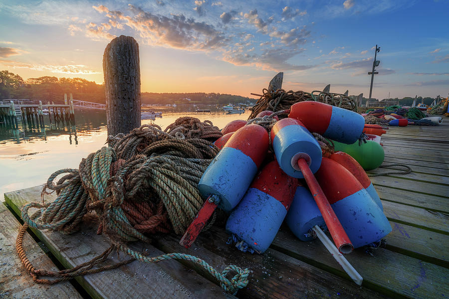 Boat Photograph - Buoys and Line by Rick Berk