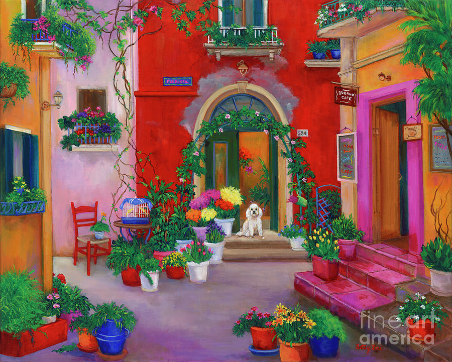 Burano Cafe Painting by Betty Lou - Fine Art America