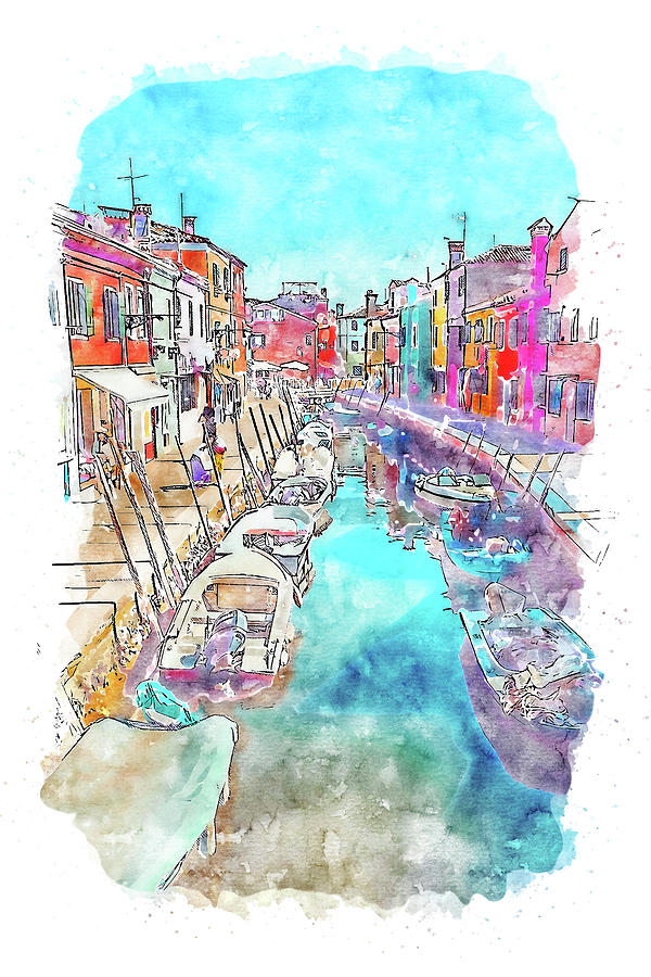 Burano, Italy - 10 Painting by AM FineArtPrints